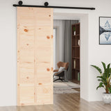 NNEVL Barn Door 80x1.8x214 cm Solid Wood Pine