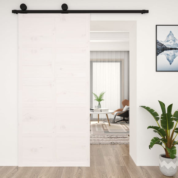 NNEVL Barn Door White 100x1.8x214 cm Solid Wood Pine
