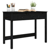 NNEVL Desk with Drawers Black 100x50x78 cm Solid Wood Pine