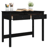 NNEVL Desk with Drawers Black 100x50x78 cm Solid Wood Pine