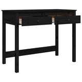 NNEVL Desk with Drawers Black 100x50x78 cm Solid Wood Pine
