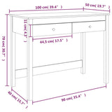 NNEVL Desk with Drawers Black 100x50x78 cm Solid Wood Pine