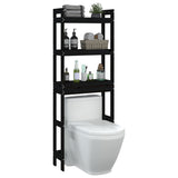 NNEVL Toilet Rack Black 63x26x171 cm Solid Wood Pine