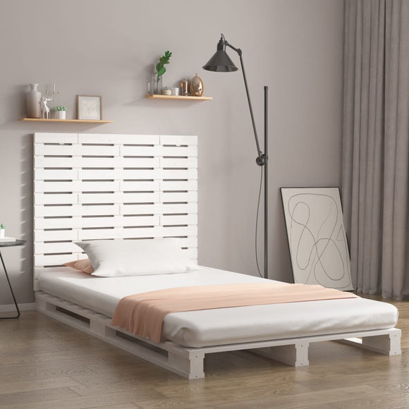 NNEVL Wall Headboard White 96x3x91.5 cm Solid Wood Pine