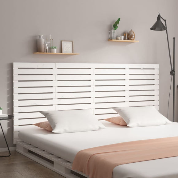 NNEVL Wall Headboard White 156x3x91.5 cm Solid Wood Pine