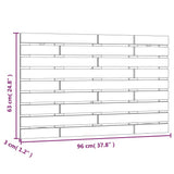 NNEVL Wall Headboard Black 96x3x63 cm Solid Wood Pine