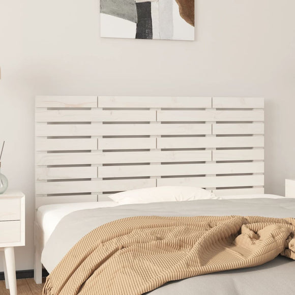 NNEVL Wall Headboard White 141x3x63 cm Solid Wood Pine