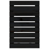 NNEVL Wall-mounted Bedside Shelves 2 pcs Black Solid Wood Pine