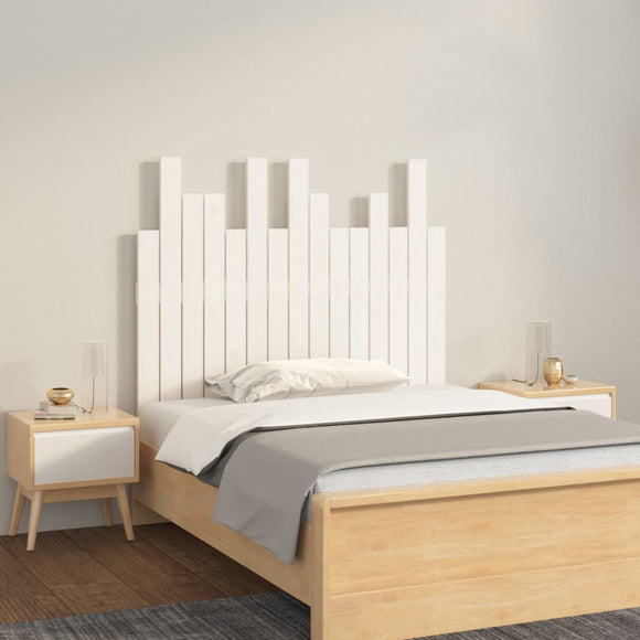 NNEVL Wall Headboard White 95.5x3x80 cm Solid Wood Pine