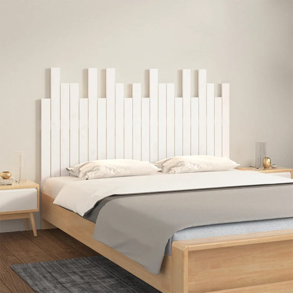 NNEVL Wall Headboard White 140x3x80 cm Solid Wood Pine