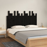 NNEVL Wall Headboard Black 140x3x80 cm Solid Wood Pine