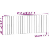 NNEVL Wall Headboard White 159.5x3x60 cm Solid Wood Pine