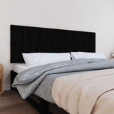 NNEVL Wall Headboard Black 185x3x60 cm Solid Wood Pine