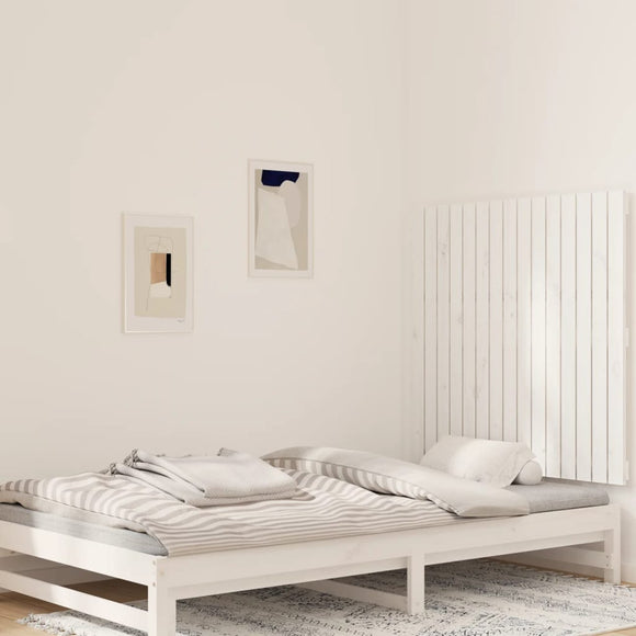 NNEVL Wall Headboard White 95.5x3x90 cm Solid Wood Pine