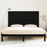 NNEVL Wall Headboard Black 185x3x110 cm Solid Wood Pine