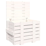 NNEVL Storage Box White 58x40.5x42 cm Solid Wood Pine