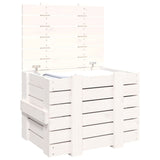 NNEVL Storage Box White 58x40.5x42 cm Solid Wood Pine