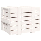 NNEVL Storage Box White 58x40.5x42 cm Solid Wood Pine