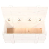 NNEVL Storage Box White 91x40.5x42 cm Solid Wood Pine