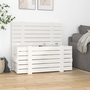 NNEVL Storage Box White 91x40.5x42 cm Solid Wood Pine