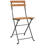 NNEVL 3 Piece Folding Bistro Set Solid Wood Teak and Steel