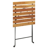 NNEVL 3 Piece Folding Bistro Set Solid Wood Teak and Steel