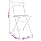 NNEVL 3 Piece Folding Bistro Set Solid Wood Teak and Steel