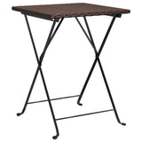 NNEVL Folding Bistro Table Brown 55x54x71 cm Poly Rattan
