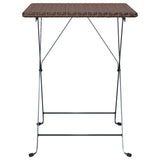 NNEVL Folding Bistro Table Brown 55x54x71 cm Poly Rattan