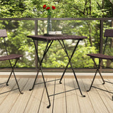 NNEVL Folding Bistro Table Brown 55x54x71 cm Poly Rattan