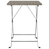 NNEVL Folding Bistro Table Grey 55x54x71 cm Poly Rattan