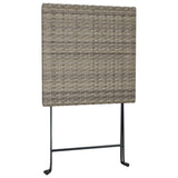 NNEVL Folding Bistro Table Grey 55x54x71 cm Poly Rattan