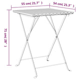 NNEVL Folding Bistro Table Grey 55x54x71 cm Poly Rattan