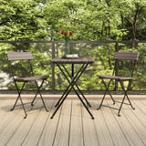 NNEVL Folding Bistro Chairs 2 pcs Grey Poly Rattan and Steel