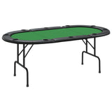 NNEVL 10-Player Folding Poker Table Green 206x106x75 cm