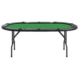 NNEVL 10-Player Folding Poker Table Green 206x106x75 cm