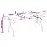 NNEVL 10-Player Folding Poker Table Green 206x106x75 cm