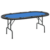 NNEVL 10-Player Folding Poker Table Blue 206x106x75 cm