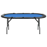 NNEVL 10-Player Folding Poker Table Blue 206x106x75 cm