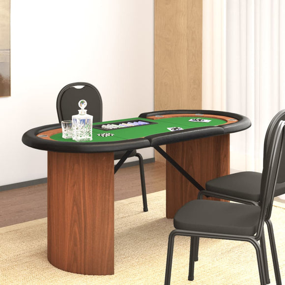 NNEVL 10-Player Poker Table with Chip Tray Green 160x80x75 cm
