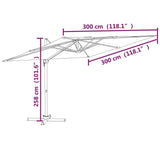 NNEVL Cantilever Umbrella with Aluminium Pole Sand White 300x300 cm