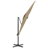 NNEVL Cantilever Umbrella with Aluminium Pole Taupe 400x300 cm