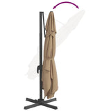 NNEVL Cantilever Umbrella with Aluminium Pole Taupe 400x300 cm