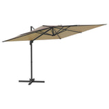 NNEVL LED Cantilever Umbrella Taupe 400x300 cm