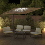 NNEVL LED Cantilever Umbrella Taupe 400x300 cm
