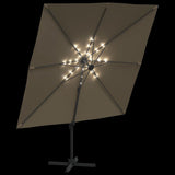 NNEVL LED Cantilever Umbrella Taupe 400x300 cm