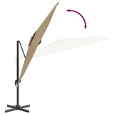NNEVL LED Cantilever Umbrella Taupe 400x300 cm