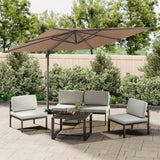 NNEVL LED Cantilever Umbrella Taupe 400x300 cm