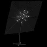 NNEVL LED Cantilever Umbrella Black 400x300 cm