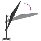 NNEVL LED Cantilever Umbrella Black 400x300 cm